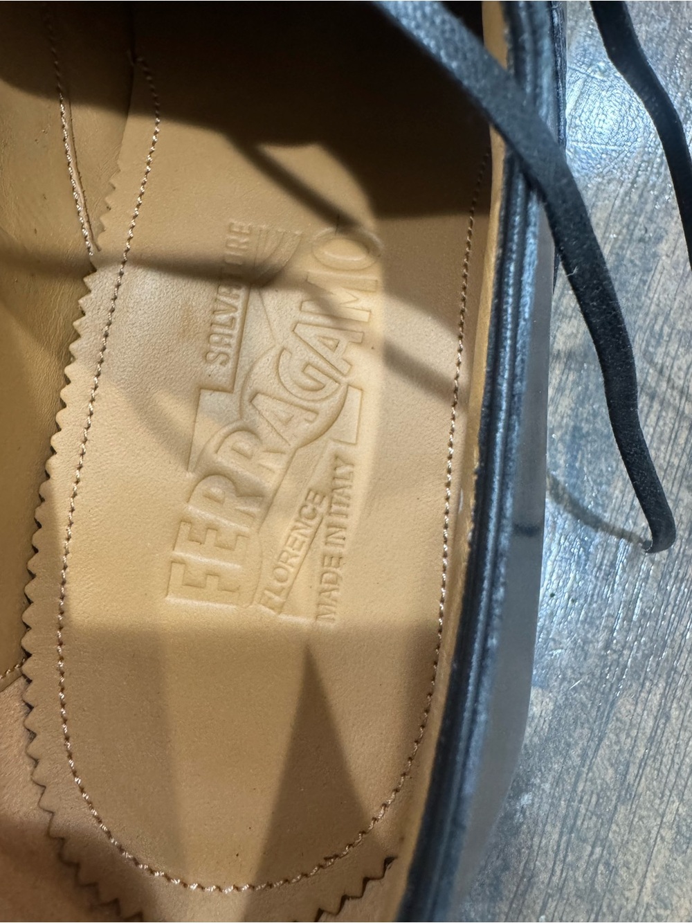 Salvatore Ferragamo Black Cap-Toe Derby Shoes - Picture 9 of 9